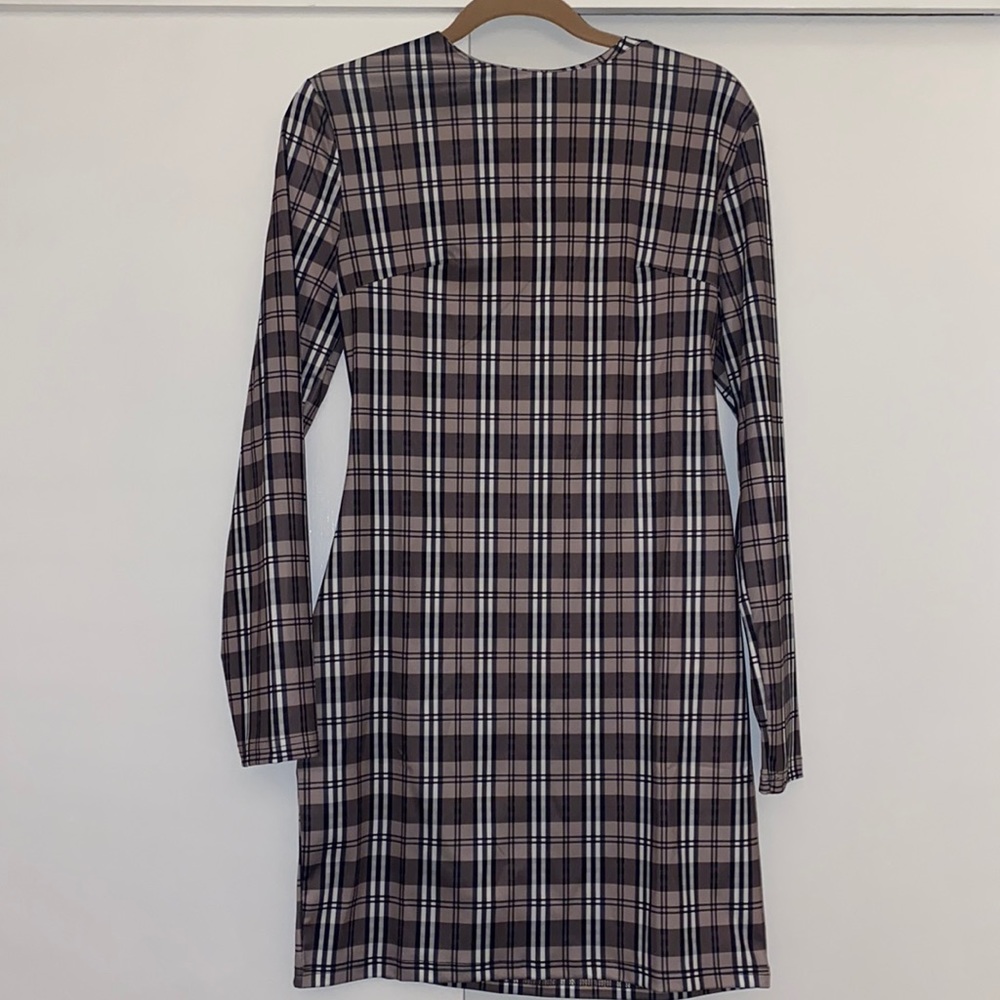 NWB: plaid bodycon dress